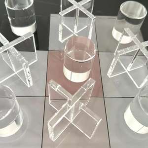 Jeu de société XO en acrylique personnalisé, jeu d'échecs en trois parties, jeu de société spécial en acrylique <span class=keywords><strong>Tic</strong></span> <span class=keywords><strong>Tac</strong></span> Toe pour les fêtes à domicile, jeu de table pour la famille - Product Image 4