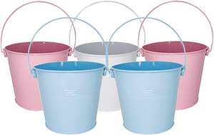 5 pz secchio di ghiaccio in metallo multi-colori spolverato vaso di fiori a buon mercato festa logo formato personalizzato - Product Image 4