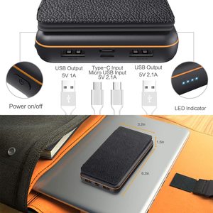 Banco de energía <span class=keywords><strong>Solar</strong></span> plegable de 20000mAh <span class=keywords><strong>cargador</strong></span> inalámbrico Qi para iPhone resistente al agua con linterna - Product Image 3