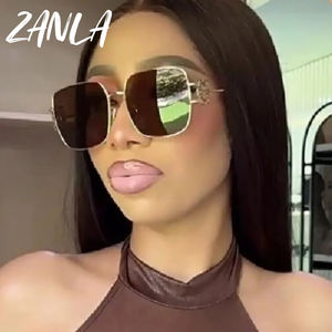 Lunettes de Soleil Carrées de Marque de Créateur pour Femme <span class=keywords><strong>2025</strong></span> Tendance Luxe Grandes Lunettes de Soleil Femme Vintage Décoration Florale en Métal Unique Oculos - Product Image 3