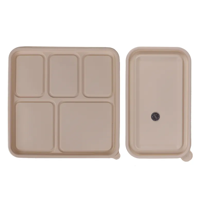 पर्यावरण के अनुकूल डिस्पोजेबल Biodegradable के पर्यावरण के अनुकूल tableware Bento वितरण फास्ट फूड पैकेजिंग बॉक्स के लिए आउटडोर पिकनिक