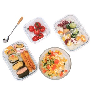 Glass Lunch <b>Box</b> Rectangle <b>With</b> Seal <b>Lid</b> Food Grade <b>Storage</b> Container For Refrigerator Use - Product Image 4