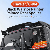 Aileron arrière de haute qualité en ABS noir style Warrior, finition noire brillante, pour Jetour Traveler C DM, accessoires de modification du coffre arrière de voiture