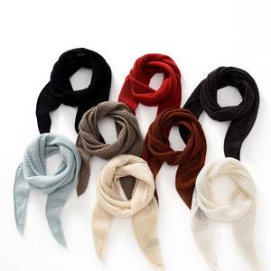 Explosions 100% Reines Kaschmir Luxus Muslimischer Damen Winter Dreiecksschal Einfach Bequem Warm Vielseitig Gestrickter Schal - Product Image 1