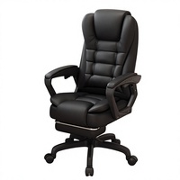 Chaise de bureau pivotante ergonomique en cuir pour la maison et le bureau, style moderne et minimaliste, réglable en hauteur