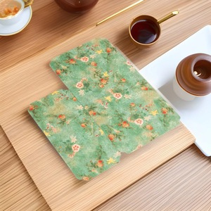 Alfombrilla de té de estilo chino, de doble cara, impermeable, de tela satinada, para preparar té en seco, para sala de estar y uso en exteriores - Product Image 2