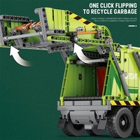 Camion à ordures d'ingénierie électrique, blocs de construction télécommandés, kit éducatif STEM créatif et amusant pour l'apprentissage des enfants