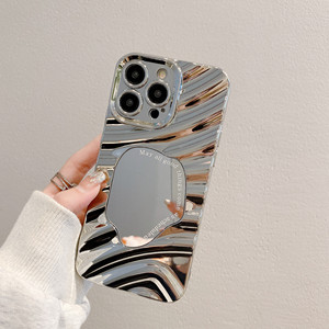 Funda Espejo Electrochapada para <span class=keywords><strong>iPhone</strong></span> 17 <span class=keywords><strong>Pro</strong></span> <span class=keywords><strong>Max</strong></span> 16 Plus 15, Diseño Ondulado, Antigolpes, Cubierta Suave Protectora para Apple 16Plus - Product Image 2