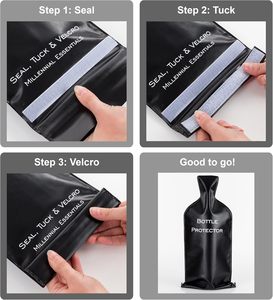 Funda de envío irrompible, a prueba de fugas, resistente a los impactos, protector de botella reutilizable, bolsa de viaje protectora de vino - Product Image 6