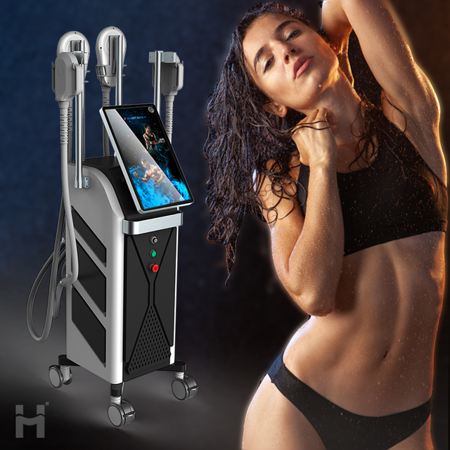 Professional Lose Weight 4 Handles 13 Tesla Muscle Building Stimulator Ems Body Slimming Ems Rf Fat Sculpting Machine