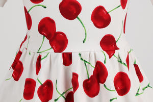 Summer New Style Swing Evening Party Wedding Prom <span class=keywords><strong>Rockabilly</strong></span> 50s Cherry Print Office Wear Vintage Dresses For Children - Product Image 5