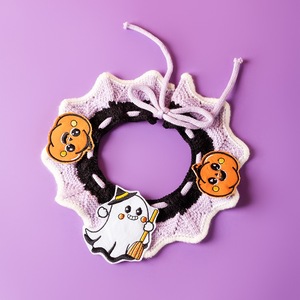 Fabrik Direkt verkauf Halloween Hand gestricktes Halsband Lätzchen für Hunde Nettes Haustier Lätzchen Haustier Hals wärmer Katzen hut - Product Image 5