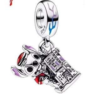 Colgante de Joyería para Pulsera DIY, Clásico, con Cuentas, de Zirconia, Bañado en Plata, con Diseños de Ardilla, Bruja, Villana, Princesa y Calavera, para Niños - Product Image 4