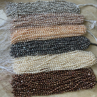 Perles d'eau douce baroques en vrac de 7-8 mm en brin, perles naturelles, disponibles en noir, café, gris, blanc, rose, violet