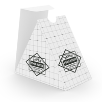 Boîte en papier triangulaire personnalisée, boîte d'emballage triangulaire pour en-cas, boîte à en-cas en carton imprimé, boîte en papier alimentaire personnalisée