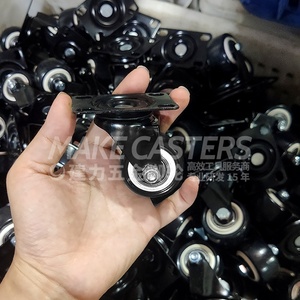 Pp Casters Wielen Fabrikant Industriële Zwenkwielen 1.5 "2" 2.5 "Inch Zwart Voor Meubels Vergrendeling Bed Tafel Kleine Draai Met Rem - Product Image 3