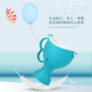 Urinario portátil para niños, tipo de pie, para bebés, niñas y niños, para viaje, color amarillo con tapa - Product Image 2