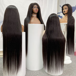 Raw indio Perruque trenzado cutícula alineada virgen hueso pelo recto Hd encaje frente pelucas gratis para revisión - Product Image 6