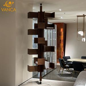 Bibliothèque italienne de luxe étagère d'angle étagère murale multicouche en bois étagère murale flottante décor à <span class=keywords><strong>la</strong></span> maison pour salon - Product Image 5