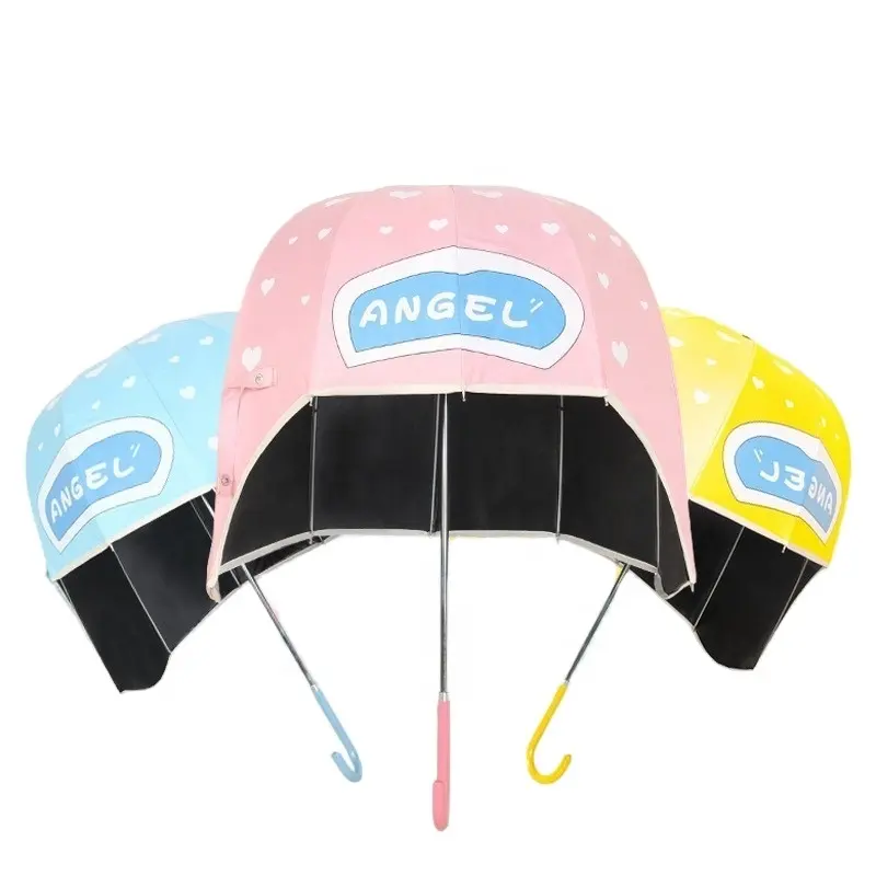 Супер милый солнечный зонт в новом стиле шлем, зонт для детей, УФ-зонт из пластика, из сплава, из полиэстера