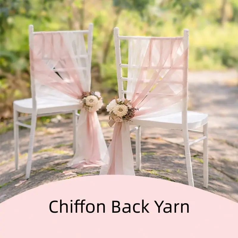 Ausgefallene Curly Willow Flower Chair Band Chiffon Stuhl Schärpen für Hochzeits stuhl
