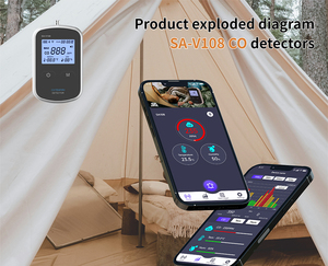 Rilevatore portatile di monossido di carbonio alimentato a batteria Wireless CO rivelatore con temperatura di umidità CO rilevatore di allarme forte - Product Image 5