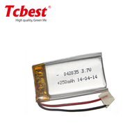 Pas cher lipo 042035 3.7 250mAh li polymère batterie 3.7v batterie pour montre intelligente