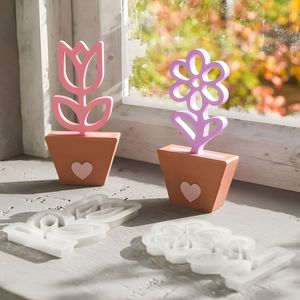 แม่พิมพ์เรซินแบบกลวงรูปดอกทานตะวันดอกทิวลิปต้นบน Riser อุปกรณ์ตกแต่งศิลปะทำจากซิลิโคนเป็นมิตรกับสิ่งแวดล้อม - Product Image 4