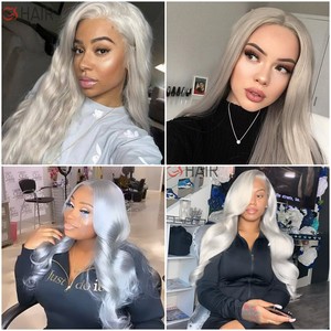 Peluca GS <span class=keywords><strong>Gris</strong></span> <span class=keywords><strong>Ceniza</strong></span>, Cabello Brasileño Pre-Plucked Natural, Encaje Completo con Baby Hair y Gorro Pequeño, Nueva Peluca Rubia <span class=keywords><strong>Ceniza</strong></span> - Product Image 5