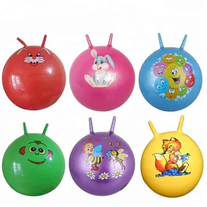 Professional china supplier printing hopper ball with handle 22cm jumping ball