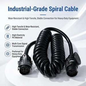 Neues <span class=keywords><strong>Melia</strong></span> 15-adriges Spiralkabel aus PU für Anhänger, Signalkabel für Nutzfahrzeugmonitore & Rückfahrkameras, Luftfahrtstecker-Kabel - Product Image 3