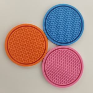 Personality Pattern Round Silicone Cup Pad Non Slip Waterproof <b>Heat</b> Insulation Embossed <b>Coaster</b> For Household Commercial Use - Product Image 5