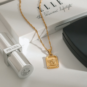 18K Gold Plated <b>Angel</b> Shield Pendant Necklace Religious Christian Unisex Jewelry Gift - Product Image 4