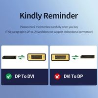 Câble Displayport DP vers DVI 1M 1.5M 1.8M 3M mâle vers mâle DP vers DVI 24 + 1 adaptateur de câble à liaison unique pour ordinateur portable HP Dell Lenovo