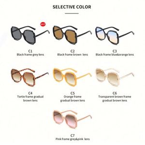 Lunettes de soleil surdimensionnées carrées vintage rétro 2023 avec logo personnalisé, monture irrégulière, pour femmes - Product Image 5