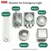 Lumière d'urgence LED pour cabine d'ascenseur, lampe de plafond pour ascenseur, plusieurs styles (rond, carré), DC12V, pièces de rechange pour éclairage d'ascenseur
