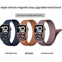 Магнитные спортивные ремешки для Apple Watch 38 мм, 40 мм, 44 мм, силиконовый браслет-петля для IWatch Series 11, 10, 46 мм, Ultra 3/2/1, 49 мм