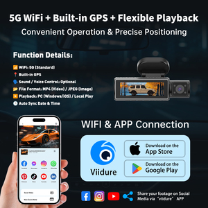 <span class=keywords><strong>Cam</strong></span>éra DVR de voiture 4K à double objectif avec enregistrement en boucle, WiFi, vision nocturne supérieure, <span class=keywords><strong>cam</strong></span>éra de tableau de bord avant/arrière, écran IPS grand format, garantie 1 an - Product Image 5
