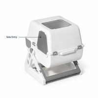 Bac à litière intelligent entièrement fermé pour chat, grande toilette automatique à capot avec tamisage, bac à litière auto-nettoyant manuel pour animaux de compagnie avec tiroir