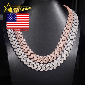 Cổ phiếu địa phương nhanh chóng vận chuyển 925 Bạc hip hop rapper 18mm Iced out vvs moissanite Cuba liên kết chuỗi - Product Image 1