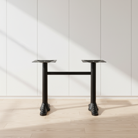 Pieds de table à double tube réglables contemporains pour table à manger, avec boulons de nivellement verrouillables, en fer robuste, socle de bureau personnalisable