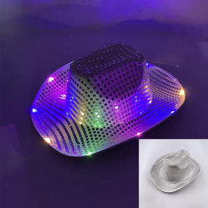 2025 personalizado diodo emisor de luz sombrero de copa fiesta Santa venta al por mayor sombreros de rendimiento luz brillante Jazz sombrero gorra - Product Image 6