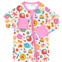 Pyjama bébé en bambou bio avec fermeture éclair, vêtements de nuit écologiques pour nouveau-nés, vêtements de bébé personnalisés, pyjama bébé en jersey