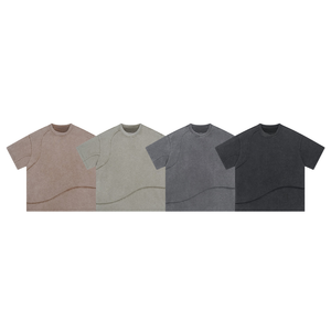 T-Shirt da <span class=keywords><strong>Uomo</strong></span> <span class=keywords><strong>di</strong></span> <span class=keywords><strong>Tendenza</strong></span> in Cotone Lavato DTG, Manica Corta, 100% Lavorato a Maglia, Stile Retrò Ampio con Collo Tondo Traspirante - Product Image 1