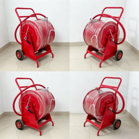 Chariot dévidoir portable pour tuyau d'incendie certifié EN694, DN25, 60 mètres, 20 bars