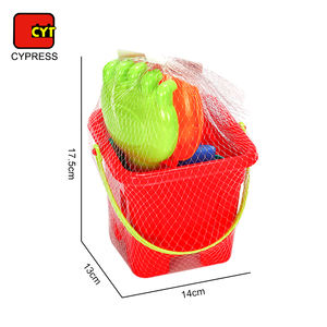 Grosir mainan pasir pantai plastik ember perjalanan kotak pasir mainan alat sekop dan cetakan pasir Set bermain untuk anak-anak - Product Image 6