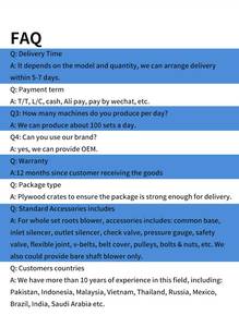 Soplador de Aire Trifásico de Tres Lóbulos Roots, Eléctrico AC 7.5HP 380V 60Hz, Alta Presión, Hierro Fundido, 1 Año de Garantía, OEM para Uso Industrial - Product Image 6
