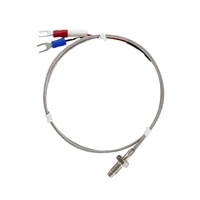 Sonde de température à thermocouple en acier inoxydable avec fil de blindage, vis de type K E M6