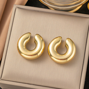 Aretes de Aro de Acero Inoxidable Chapados en Oro al por Mayor, Joyería de Moda para Mujer, Ear Cuff <span class=keywords><strong>Sin</strong></span> Perforación - Product Image 5