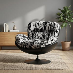 Modern Torus Shape Bean Bag Chair Contemporary Style Living Room Furniture Metal Frame Cat Paw Leather - Product Image 3